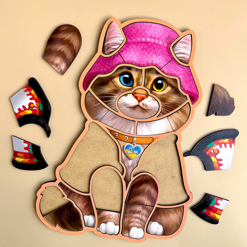 Деревянный контурный пазл 