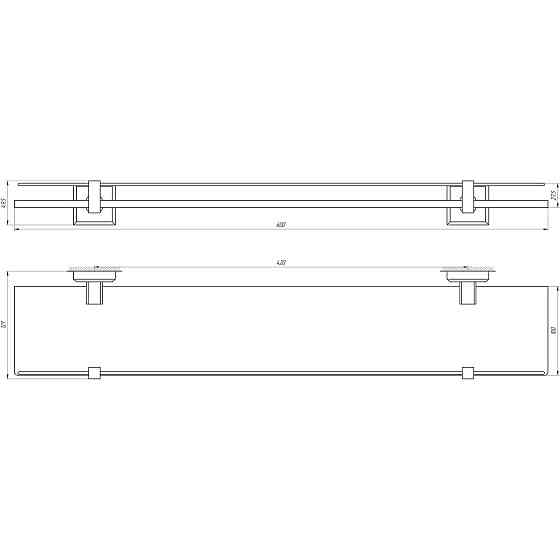 Полиця TOPAZ TKB 9927 скло с бортиком (000021234) Київ