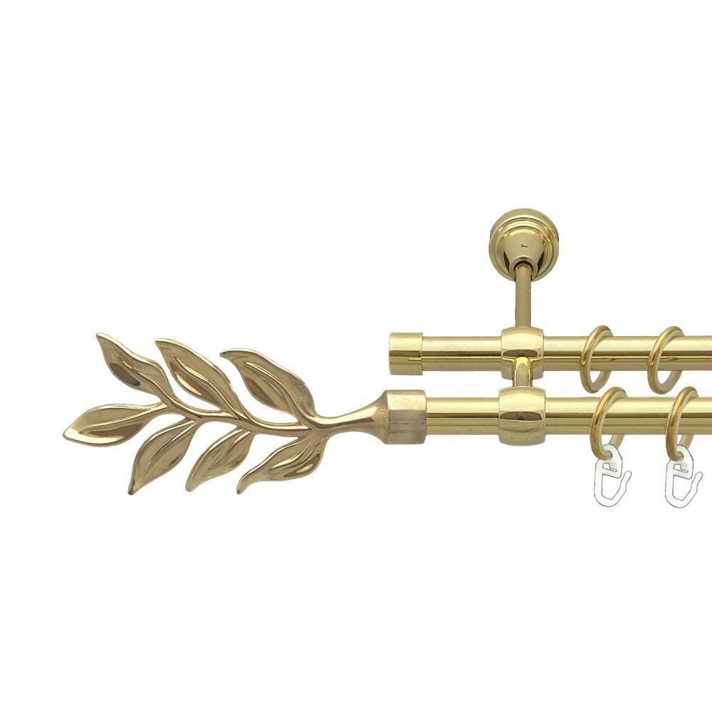 Карниз Orvit Лавр металевий дворядний литий гладка труба кільце металеве Золото 16\16 мм 300 см (00-00014370) Львів - фото 1