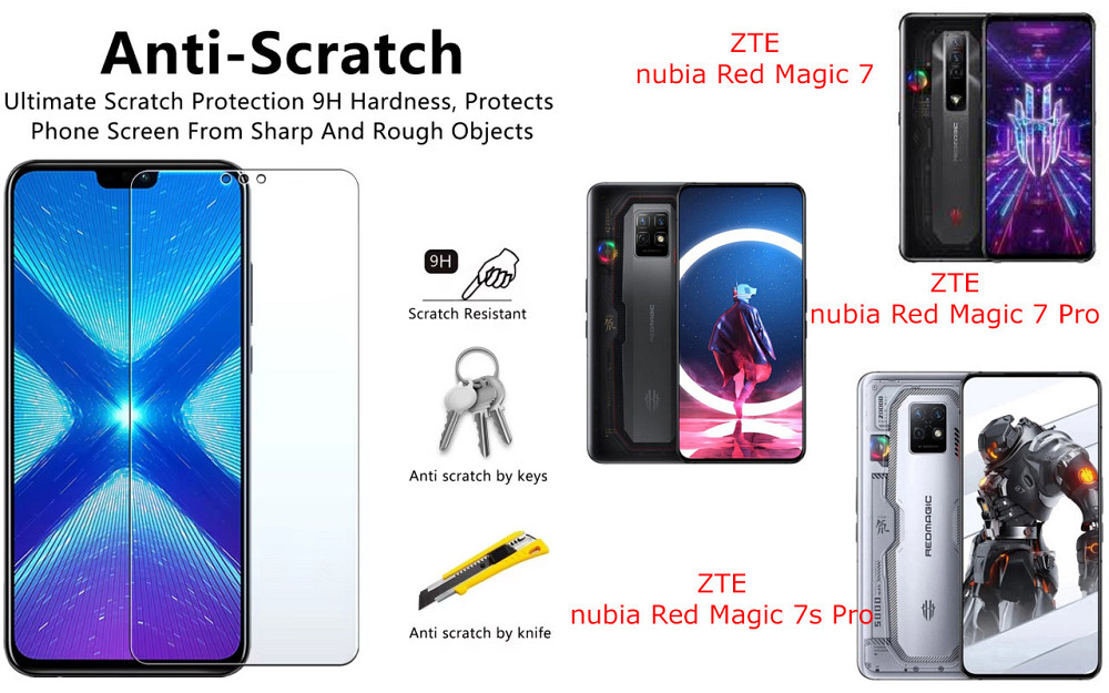 Защитное стекло NeoGlass для ZTE nubia Red Magic 7, 7 Pro, 7s Pro – ультрапрозрачное и устойчивое Киев - изображение 1