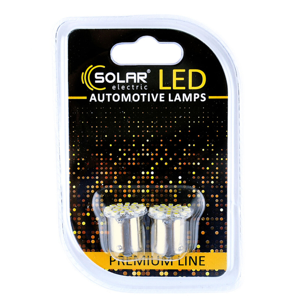 LED автолампа Solar 12V G18.5 BA15s 22SMD white, 2шт Київ - фото 1