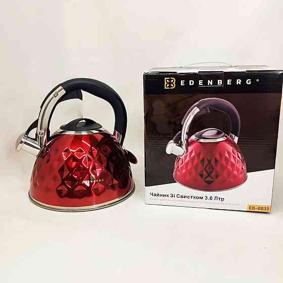 Чайник для газовой плиты 3 л литра Edenberg, Чайник для приготовления чая со свистком YF-71 Львов