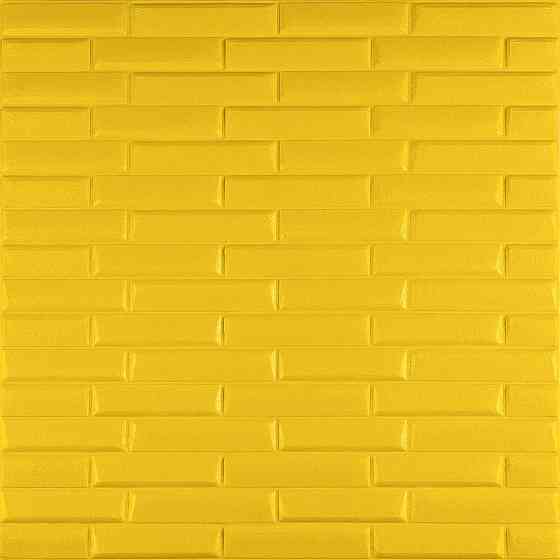 Жовта самоклеюча 3D панель під цеглу Київ