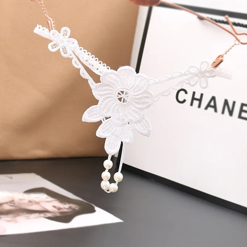 Трусики з бусинками для жінок універсальний білий Київ - фото 1