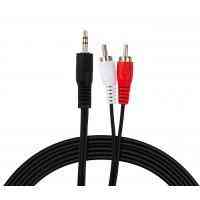 Кабель мультимедійний 3.5mm M to 2xRCA M 5.0m Vinga (VCPDCJ35MRCA25BK) Киев