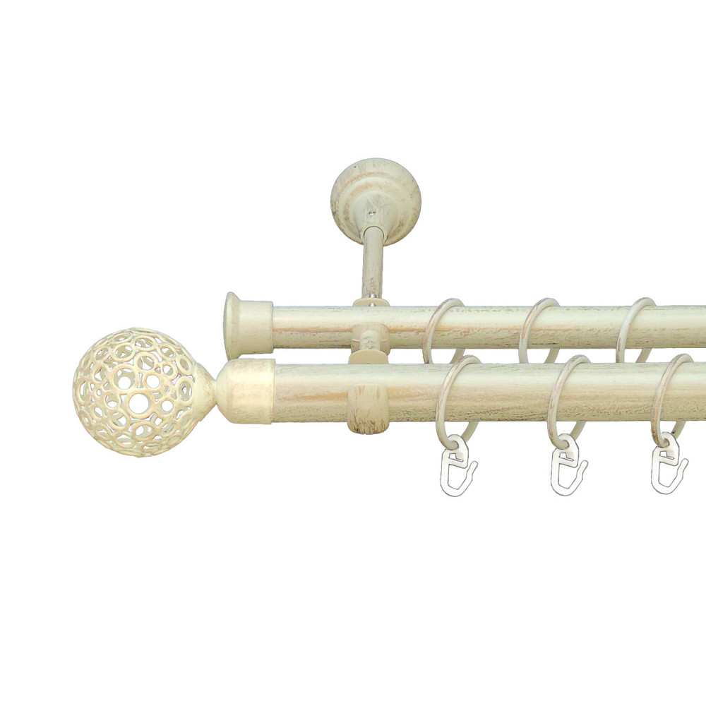 Карниз Orvit Савона металевий дворядний відкритий Біле Золото 25\19 мм 240 см (6951205) Львів - фото 1