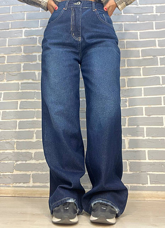 Джинсы женские Its Basic 4107 baggy jeans палаццо широкие от бедра, темно-синий, 36, 36, 74 см, 107  Одесса - изображение 6