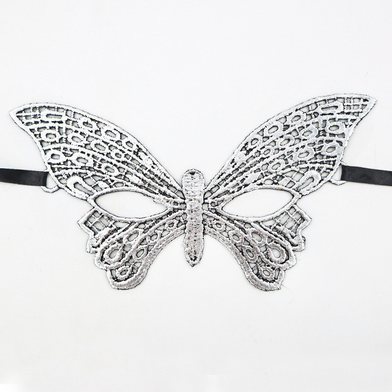 Карнавальна маска жіноча Метелик 23 на 11 см сріблястий Київ - фото 1