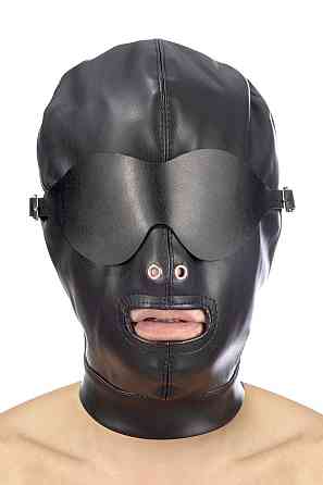Капюшон для БДСМ со съемной маской Fetish Tentation BDSM hood in leatherette with removable mask Sex Aura Киев
