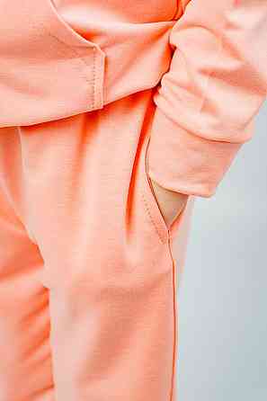 Костюм спортивный для девочек, зеленый, персиковый, двухнитка, топ Крохатушка одяг Киев