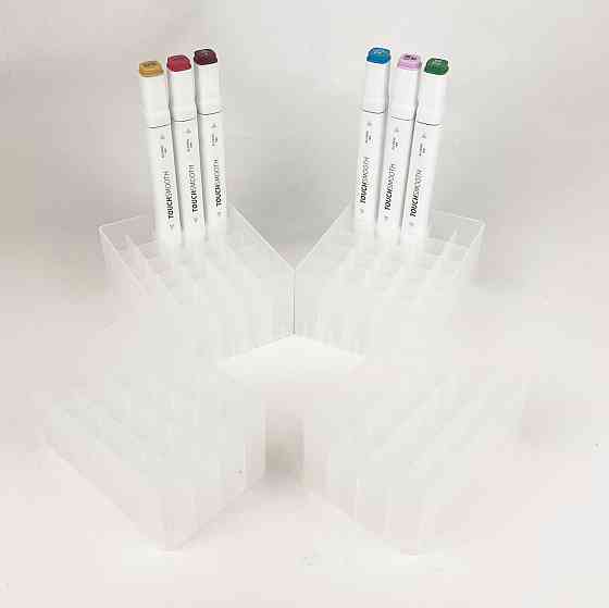 Подставка для маркеров органайзер для канцелярских принадлежностей на 100 ячеек Прозрачная Каменец-Подольский