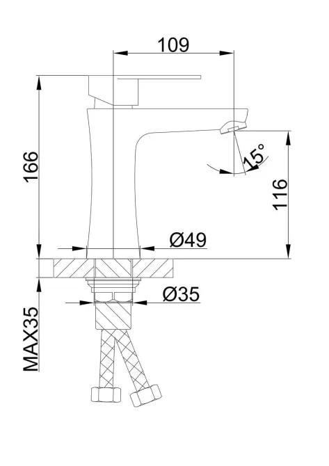 Смеситель для умывальника Frap F1048 сатин Киев - изображение 6