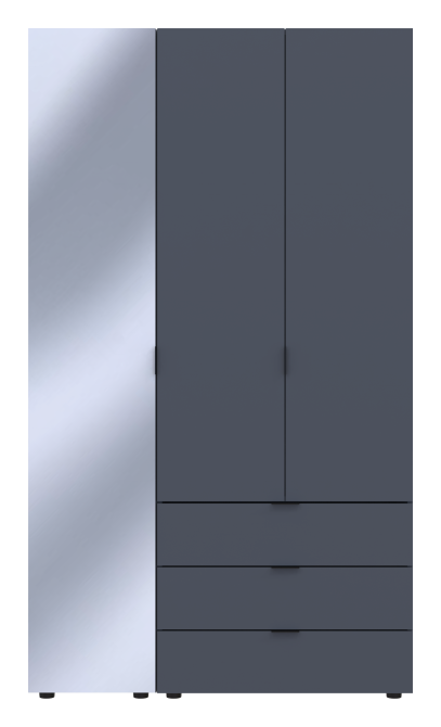 Комплект шаф для одягу Doros Гелар (2 шт.) 116,5х49,5х203,4 см Дзеркало/Графіт (DRS-011133) Дніпро - фото 1