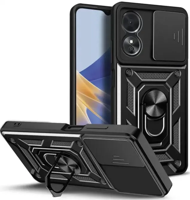 Oppo A78 4G Чехол противоударный Шторка+кольцо Одесса - изображение 1