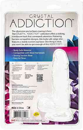 Прозорий фалоімітатор на присосці ADDICTION — Clear Dildo with Balls 6″, віброкуля в подарунок Sex Aura Київ