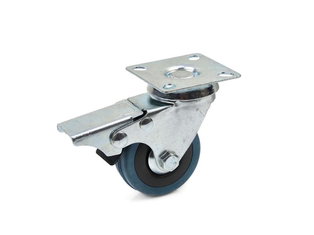 Колесо-блок ПП з гумою поворотне з гальмом 50мм GeKo Киев - изображение 1