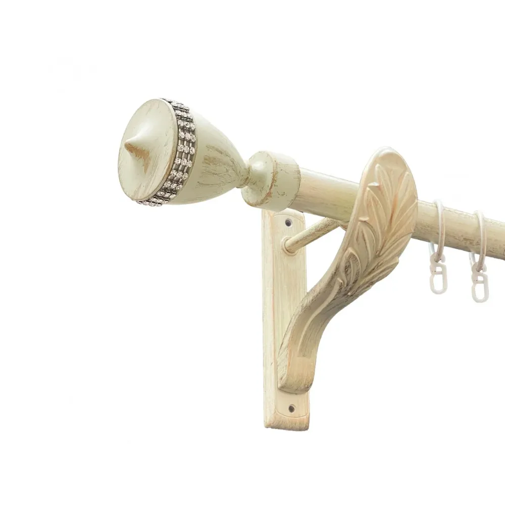 Карниз Orvit Етернія металевий однорядний ретро гладка труба кільце металеве Біле Золото 25 мм 160 см (00-00021655) Львів - фото 1