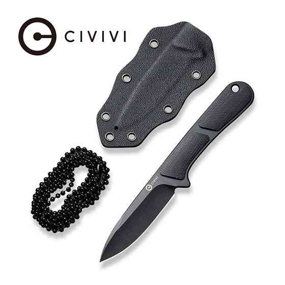 Нож фиксированный тактический Civvi Mini Elementum, (5.7 см) Nitro-V / G10 черный Киев