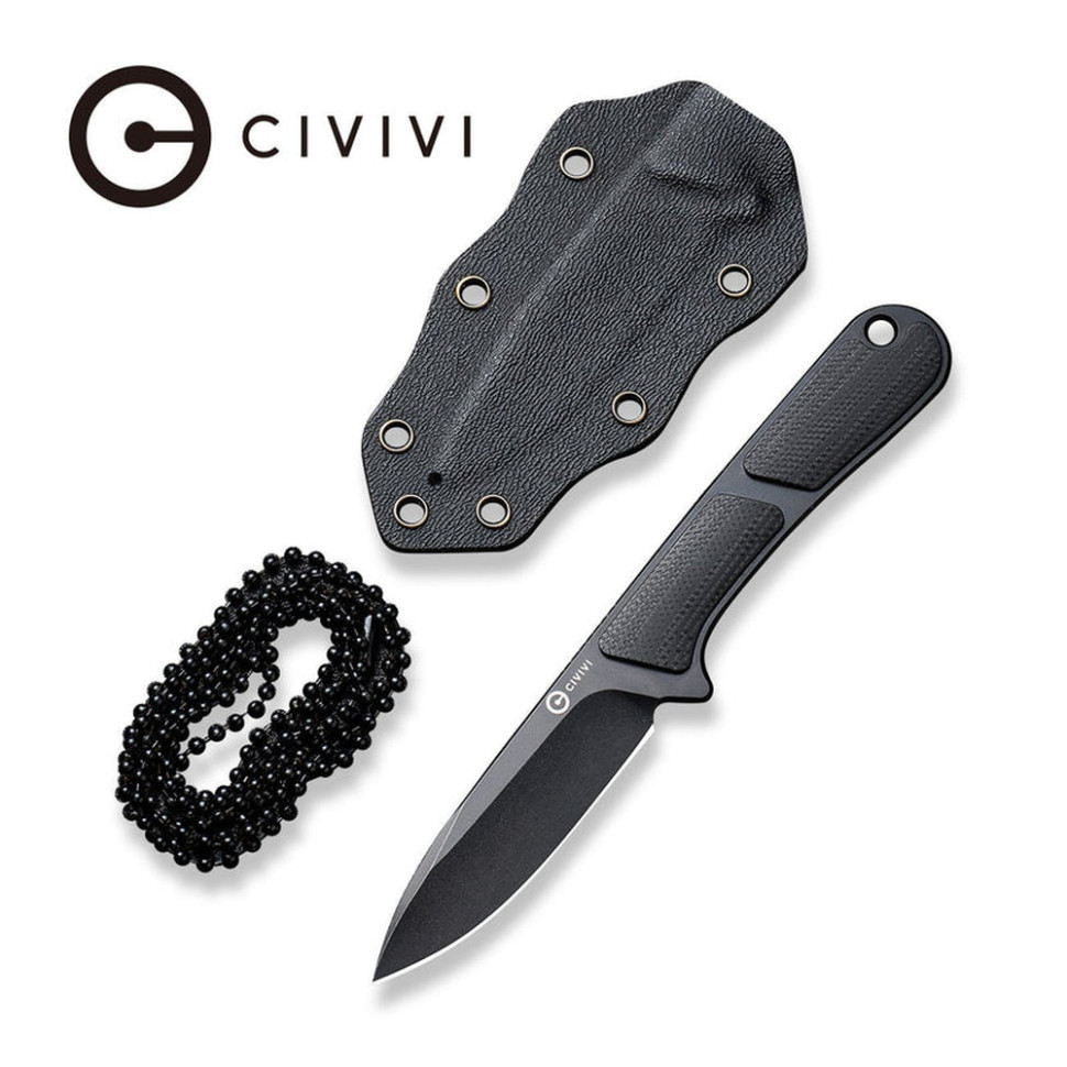 Нож фиксированный тактический Civvi Mini Elementum, (5.7 см) Nitro-V / G10 черный Киев - изображение 6