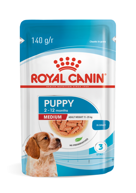 Вологий корм для цуценят середніх розмірів ROYAL CANIN MEDIUM PUPPY IN GRAVY 0.140 кг Київ - фото 1