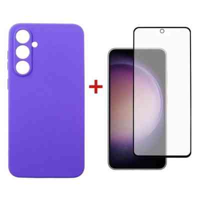 Чехол для мобильного телефона Dengos Kit for Samsung Galaxy S23 FE case + glass (Purple) (DG-KM-12) Винница