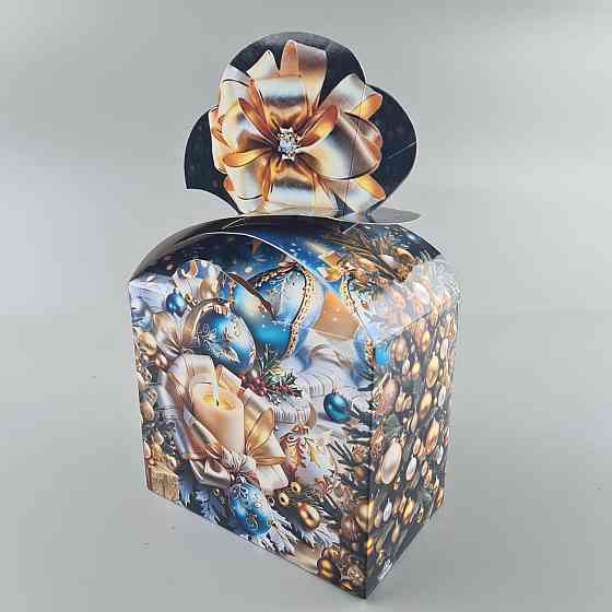 Новогодняя подарочная картонная упаковка для конфет (1000грм) №199н 