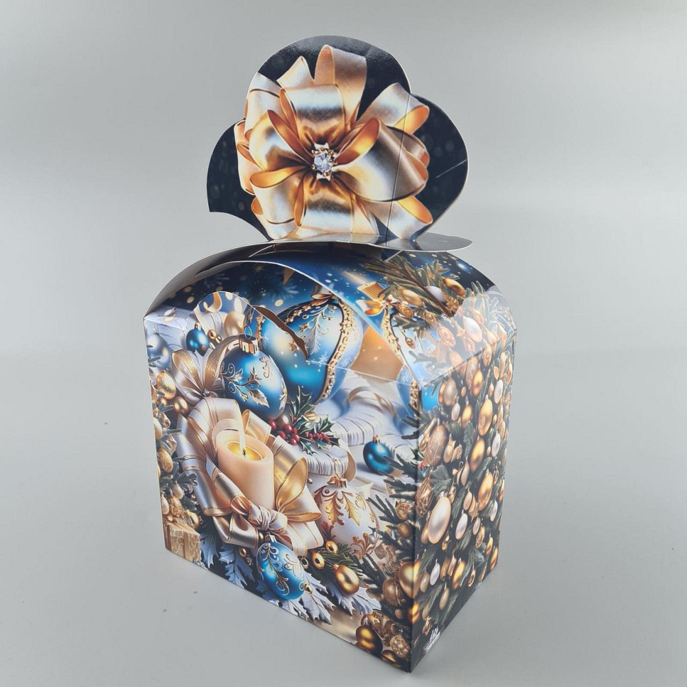 Новогодняя подарочная картонная упаковка для конфет (1000грм) №199н 