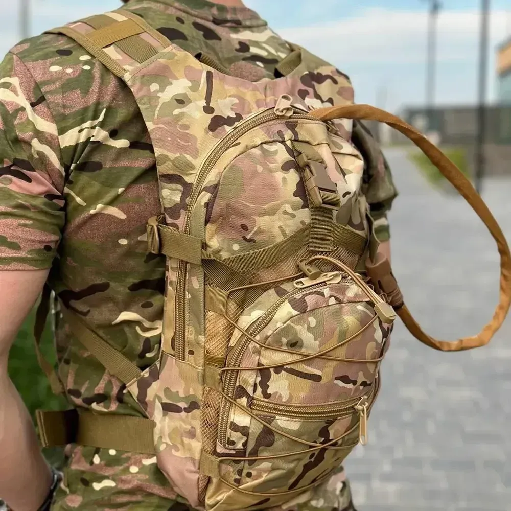 Гидратор рюкзак большой с карманами питьевая система мультикам 3 литра тактический Одесса - изображение 8