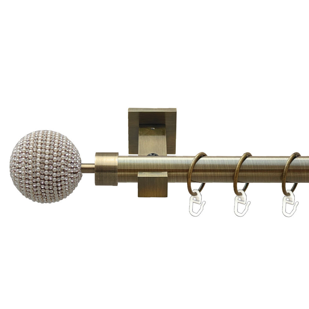 Карниз Orvit Карера металевий однорядний техно гладка труба кільце металеве Антик 25 мм 300 см (00-00025859) Львов - изображение 1