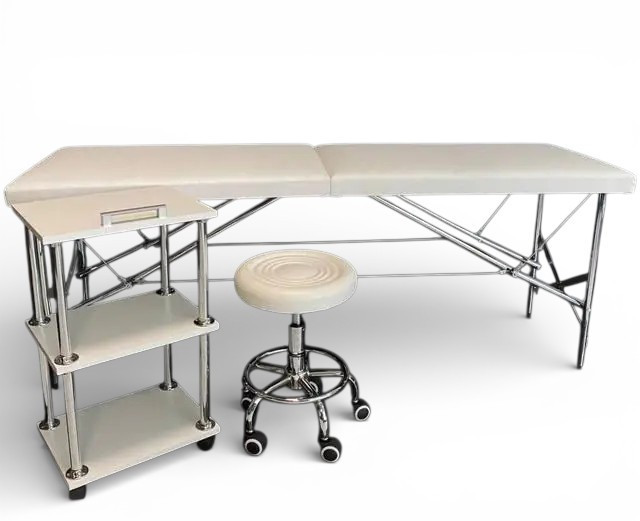 Косметологическая кушетка с тележкой и стулом без спинки (комплект) Киев - изображение 1
