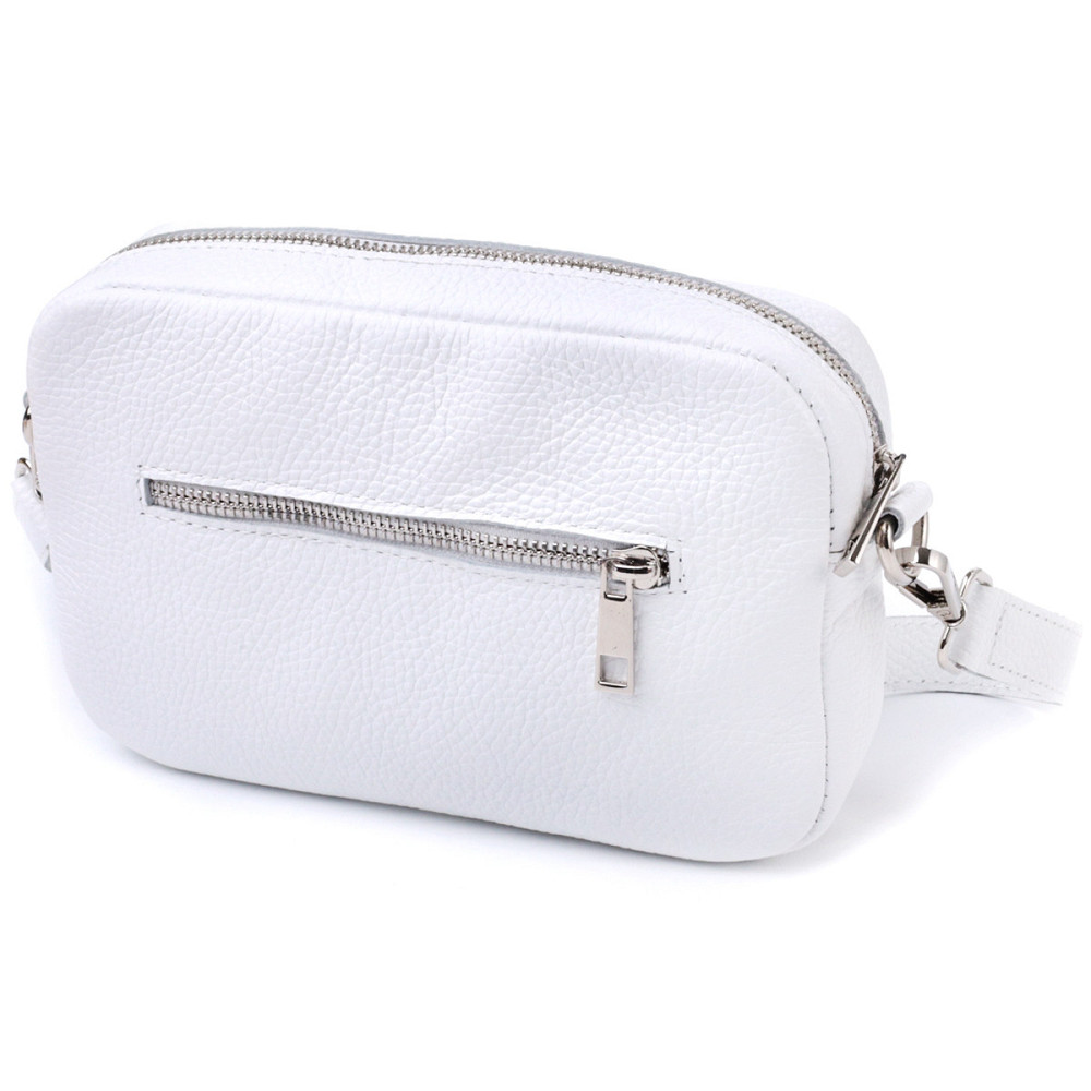 Універсальна класична сумка крос-боді з натуральної шкіри Shvigel 22840 Біла Київ - фото 10