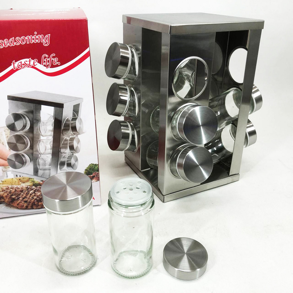 Столові набори спецій на підставці UNIQUE, Бокс для спецій, Диспенсери для сипучих продуктів CB-49 Івано-Франківськ - фото 5