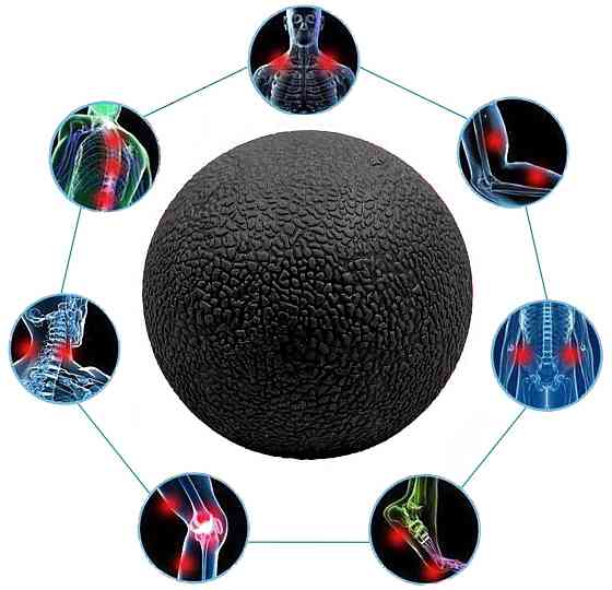 Масажний м'ячик EasyFit TPR 6 см чорний Коломия