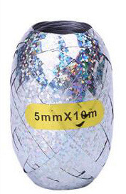 Лента для шариков с голограммой 5 мм на 10 м серебристый Киев - изображение 5