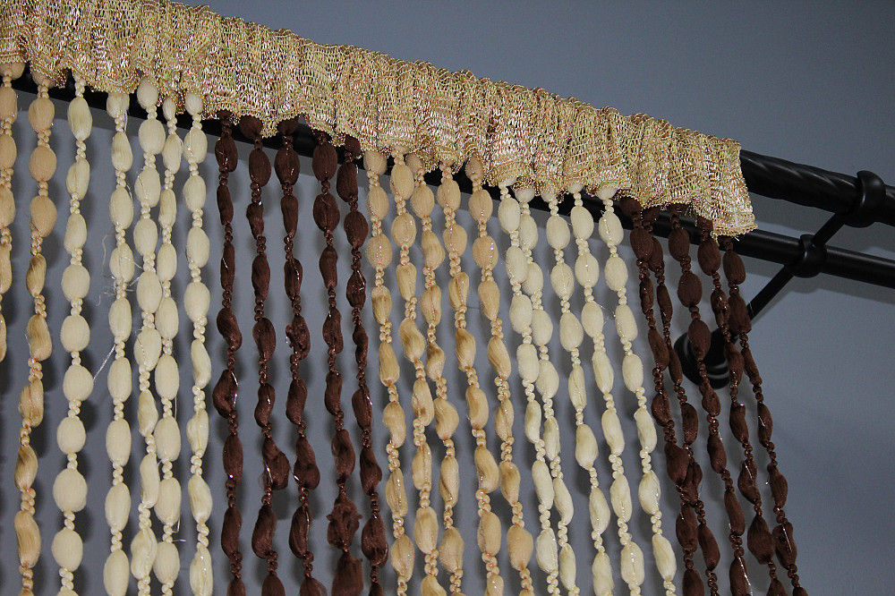 Штори-нитки "Шиніл" з люрексом Бежевий з коричнево-карамельним 300х300см 1 шт (61-047) Київ - фото 8