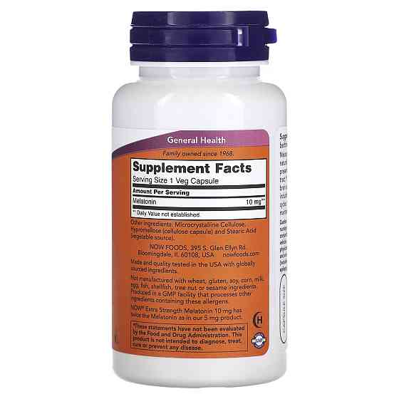 Мелатонин NOW Melatonin 10 mg 100 vcaps Луцк