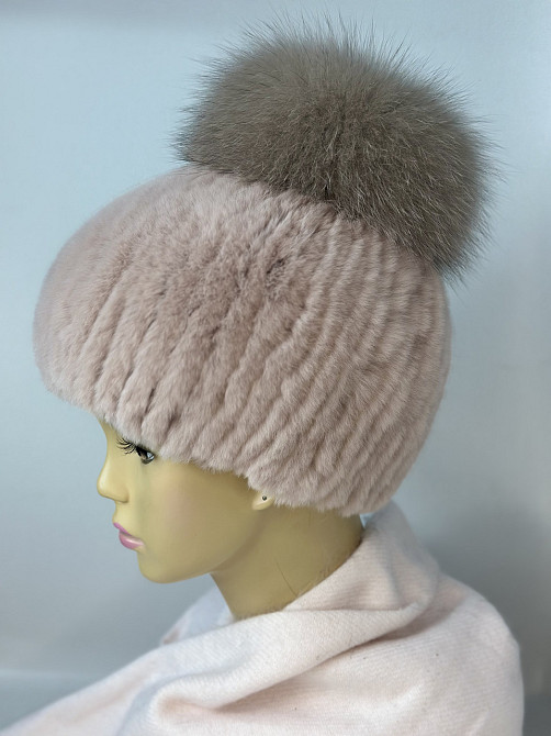 Шапка меховая женская бон Джина Rex Пудровый Харьков - изображение 4