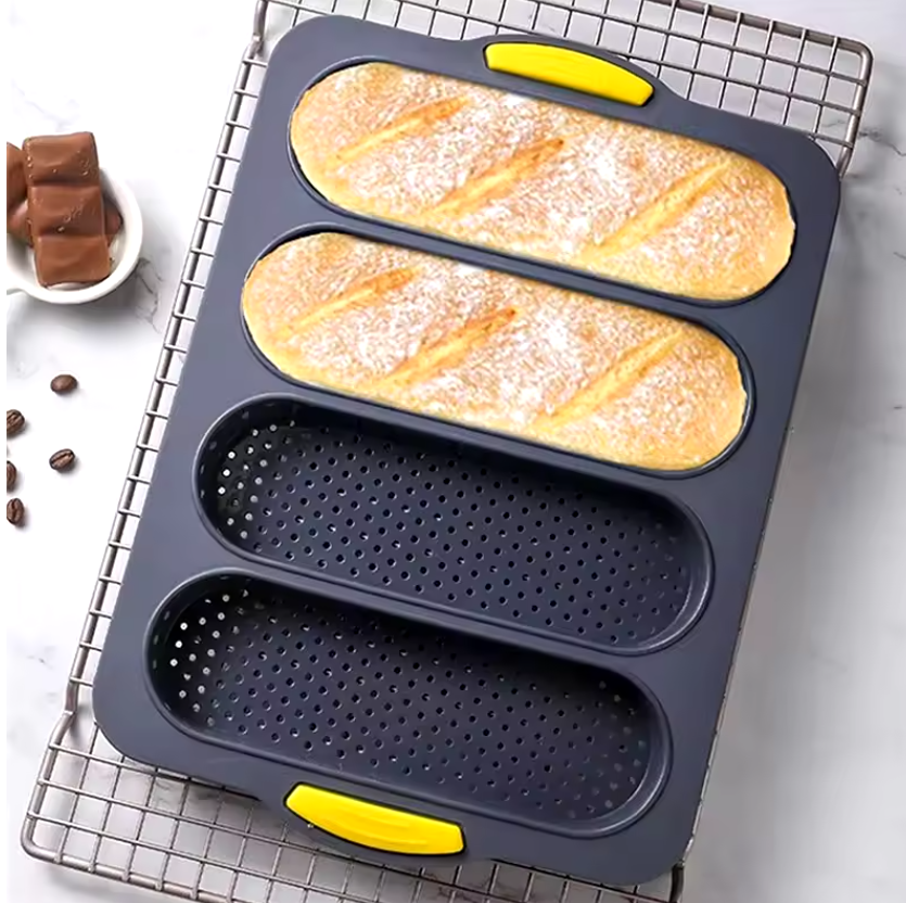 Силиконовая микроперфорированная форма 32×24 см на 4 эклера для выпечки пирожных и десертов Одесса - изображение 1