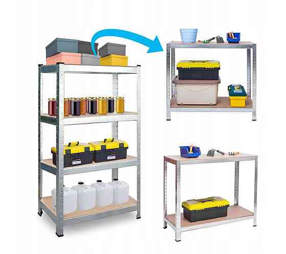 Стелаж металевий 150x70x30 4 полиці (сірий) Київ