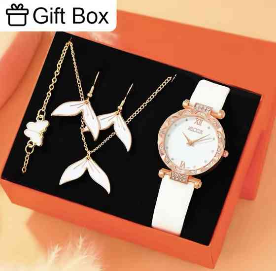 Подарочный набор для женщин Бабочка: наручные часы браслет ожерелье и серьги в подарочной коробочке Киев