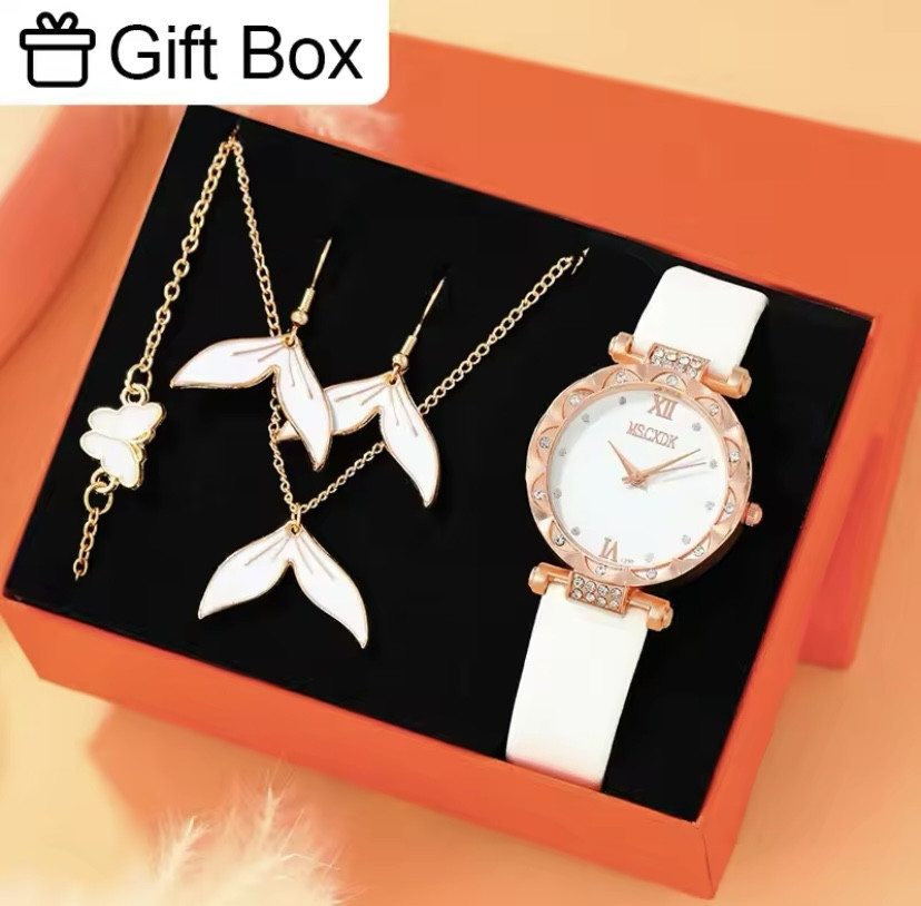 Подарочный набор для женщин Бабочка: наручные часы браслет ожерелье и серьги в подарочной коробочке Киев - изображение 1