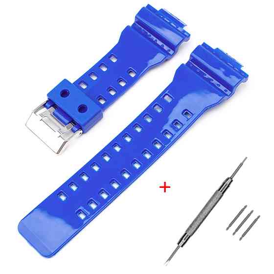 Ремешок для Casio G-Shock GA-100/110 Blue-Glossy SI SBR Киев