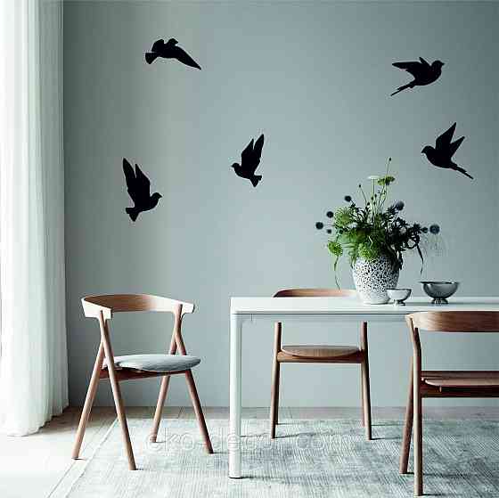 Декоративне настінне Панно «Пташка» Декор на стіну(ціна за 1шт) 30*21 см, Чорний Київ