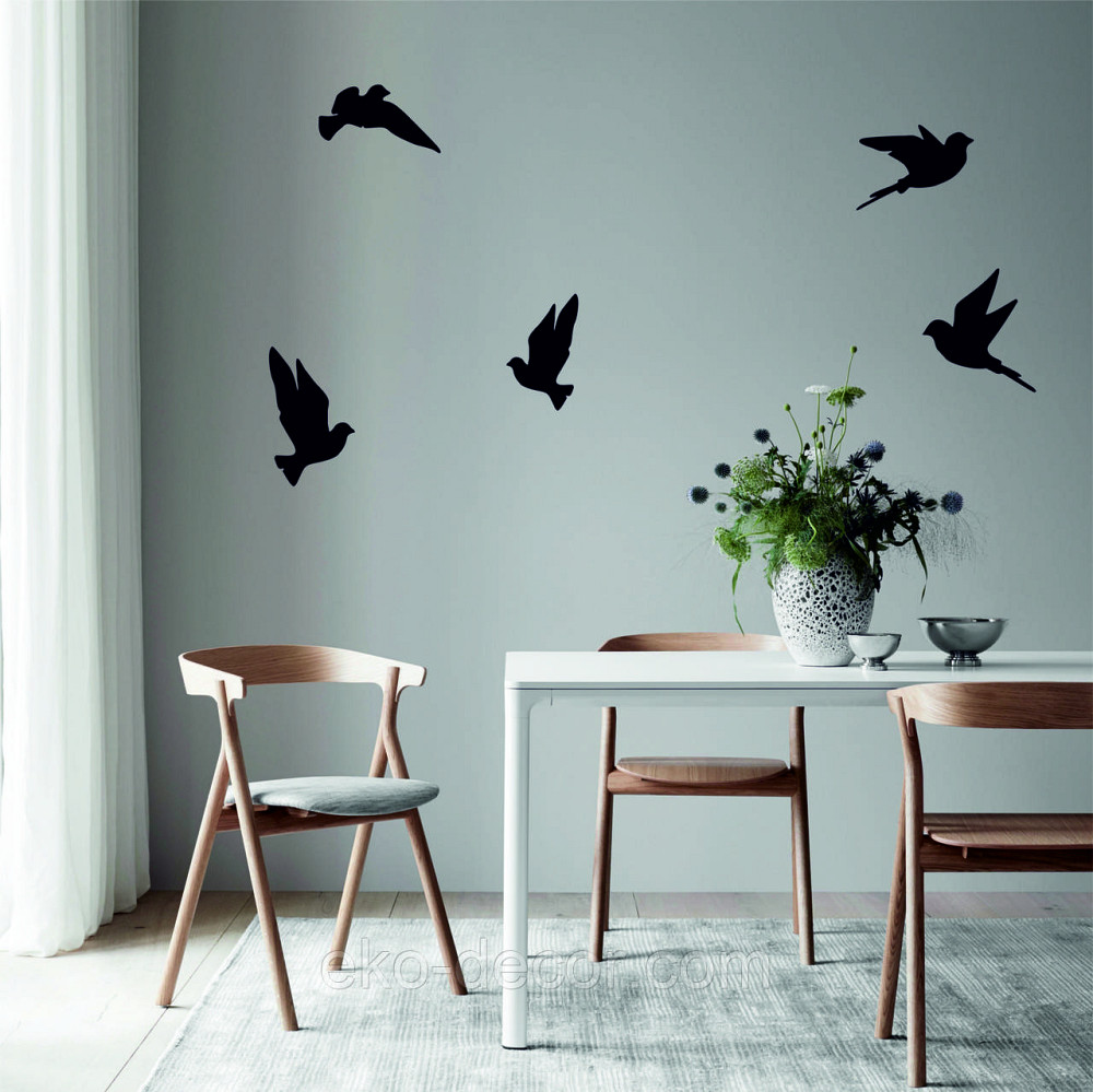 Декоративное настенное Панно «Птичка» Декор на стену(цена за 1шт) 30*21 см, Черный Киев - изображение 4