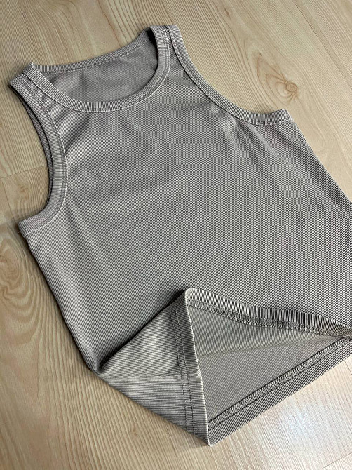 Майка жіноча A-N 2733 варена тай-дай у рубчик з порізаними швами, бежевий, one size Київ - фото 16