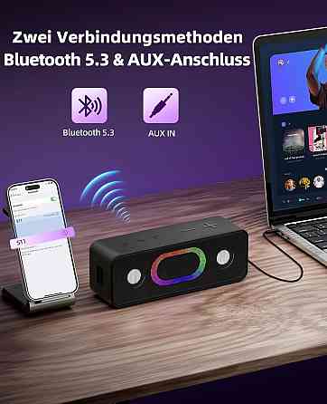 Колонка Ortizan S11 Чорний Bluetooth 5.3 TWS Dual Bass 16W 2600mAh 24H RGB 6 режимів IPX6 AUX FM нічник підсвітка Київ