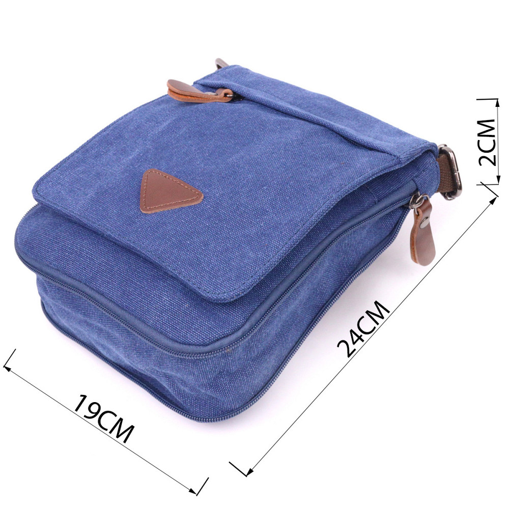 Интересная мужская сумка из текстиля Синяя (Vintage) Киев - изображение 8