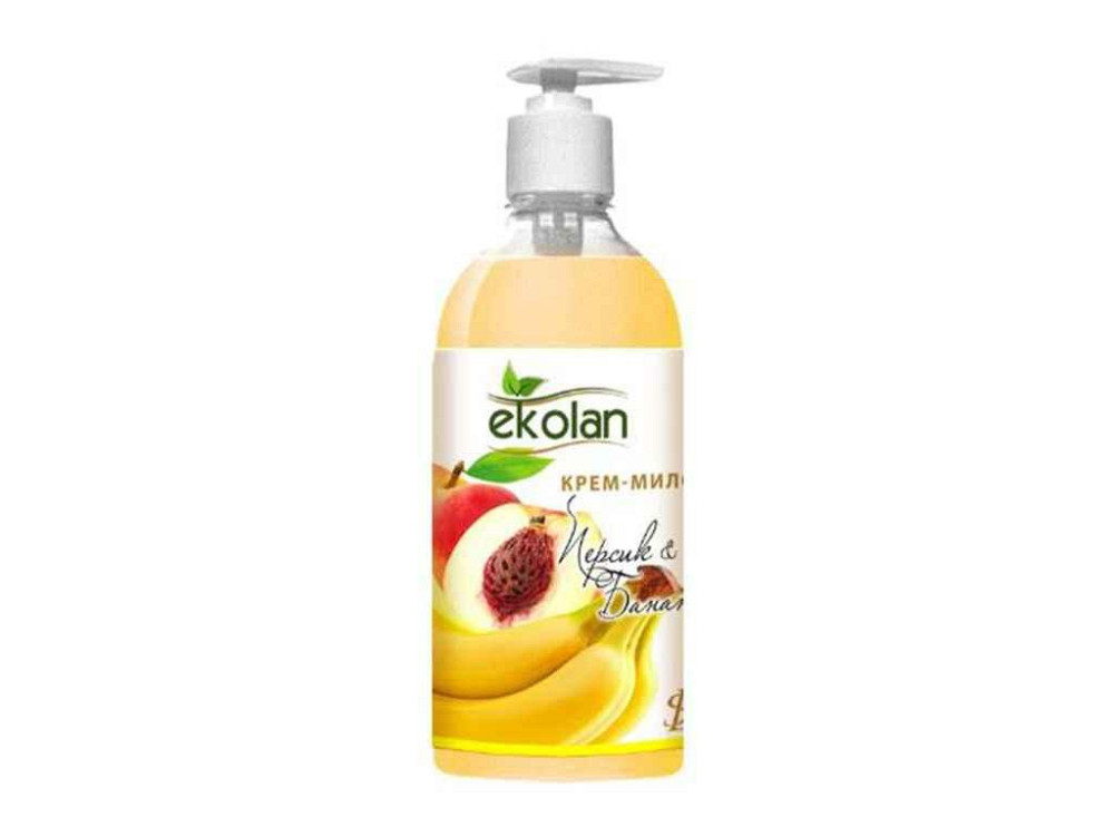 Крем-міло Персик-Банан дозатор 0,5 л ТМ EKOLAN Solmir Київ - фото 1