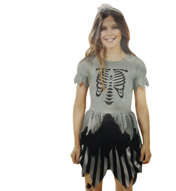 Детское платье с обручем Пиратка на Хеллоуин размер М 7-10 лет серый Киев - изображение 2