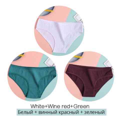 Жіночі трусики з бавовни 3 штуки 44 зелений білий хакі Київ